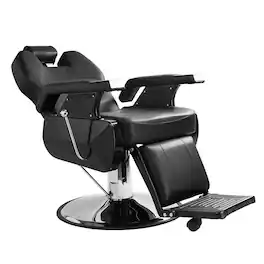Winado - Heavy Duty Hydraulic Recline Barber Chair Barbershop Equipment with Adjustable Headrest & Footrest for Beauty Salon Spa - Black