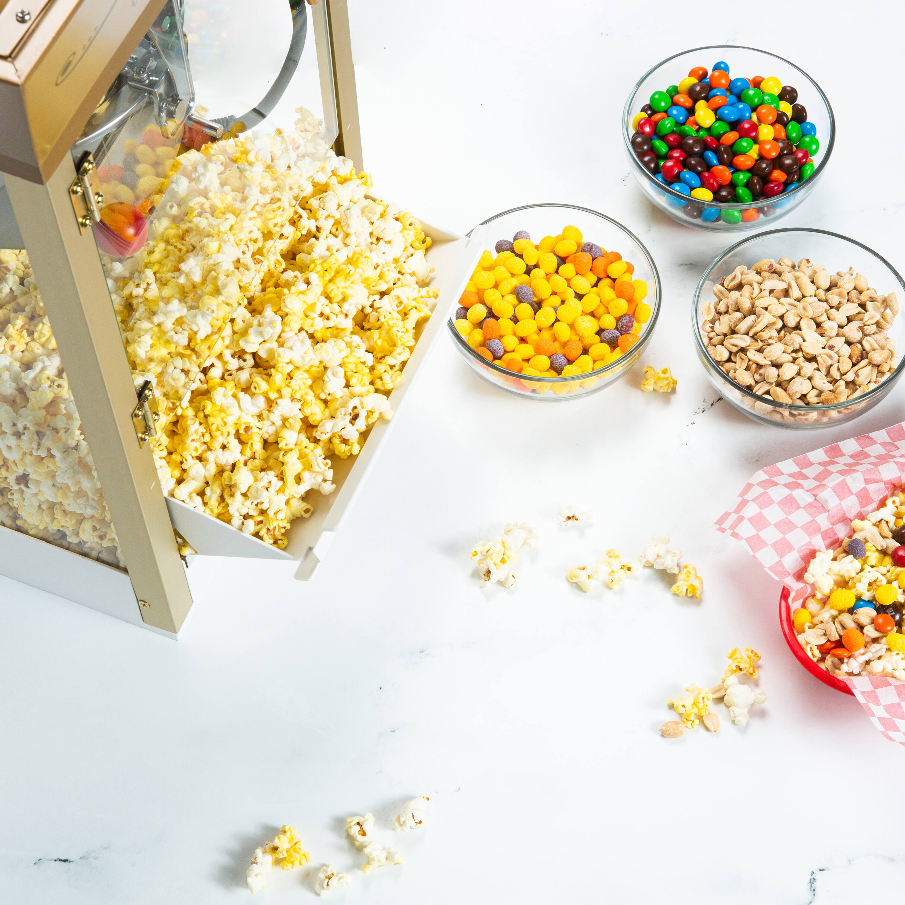Alt View 5. Nostalgia - 53-in. Popcorn Cart with Candy Dispenser - Ivory.