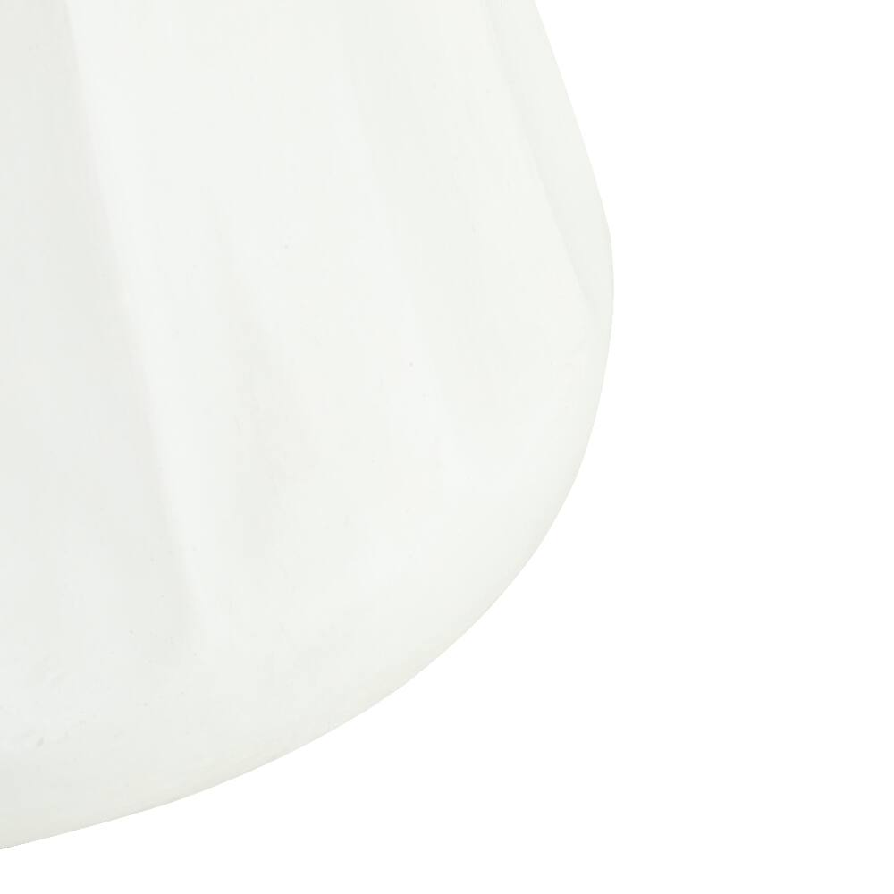 Left. Loheer - Loheer Outdoor Side Table Round Concrete End Table Antique White Lightweight MGO Patio Accent Furniture - Antique White.