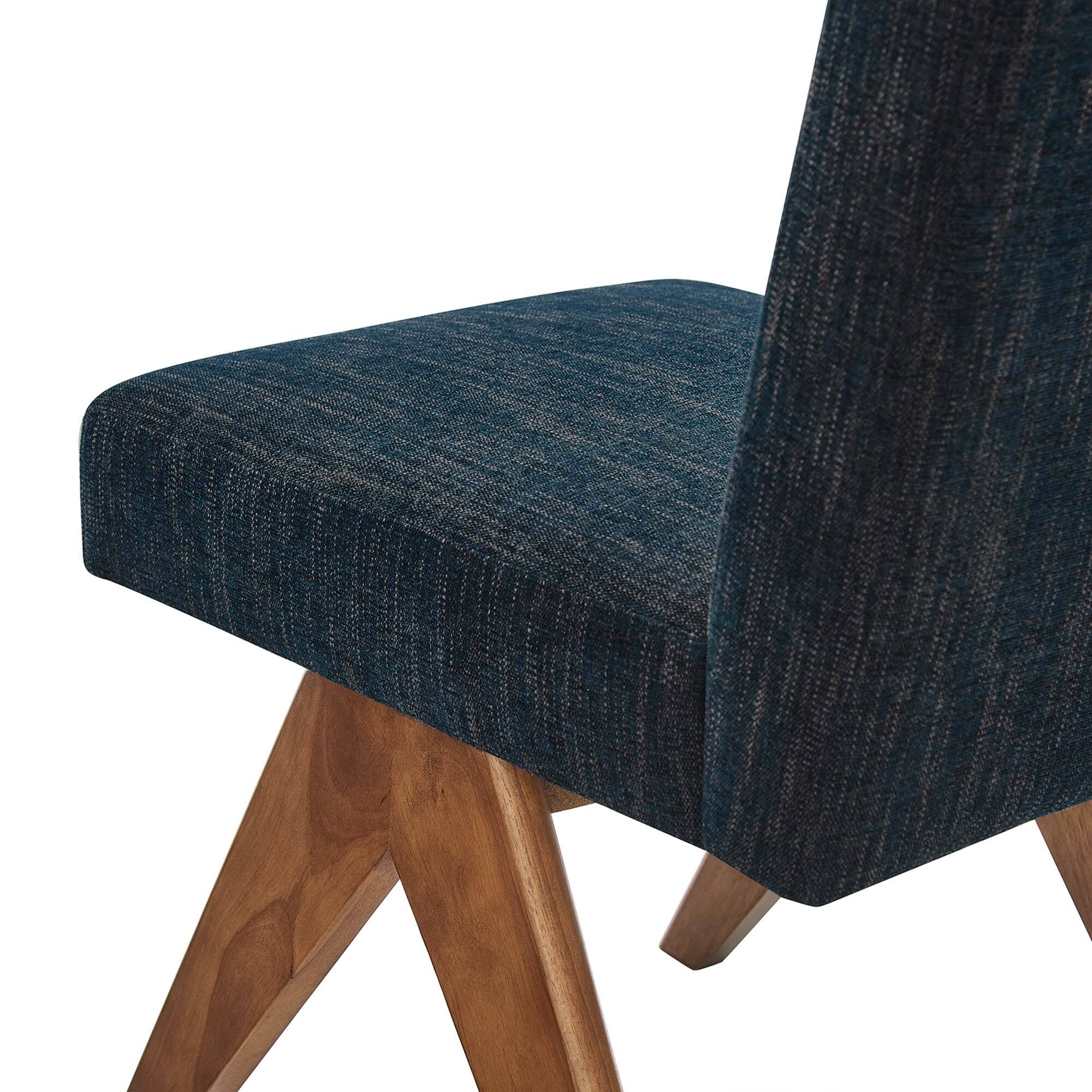 Alt View 6. Modway - Lyra Fabric Dining Room Side Chair Set of 2 by Modway - Azure Fabric.