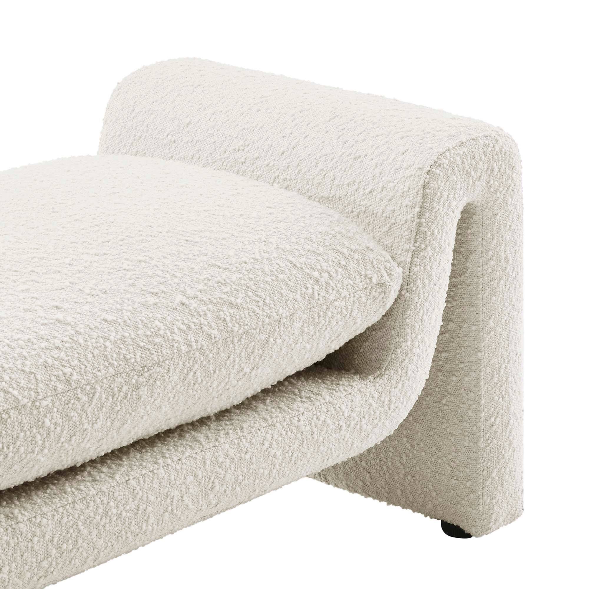 Alt View 2. Modway - Waverly Boucle Fabric Bench by Modway - White.