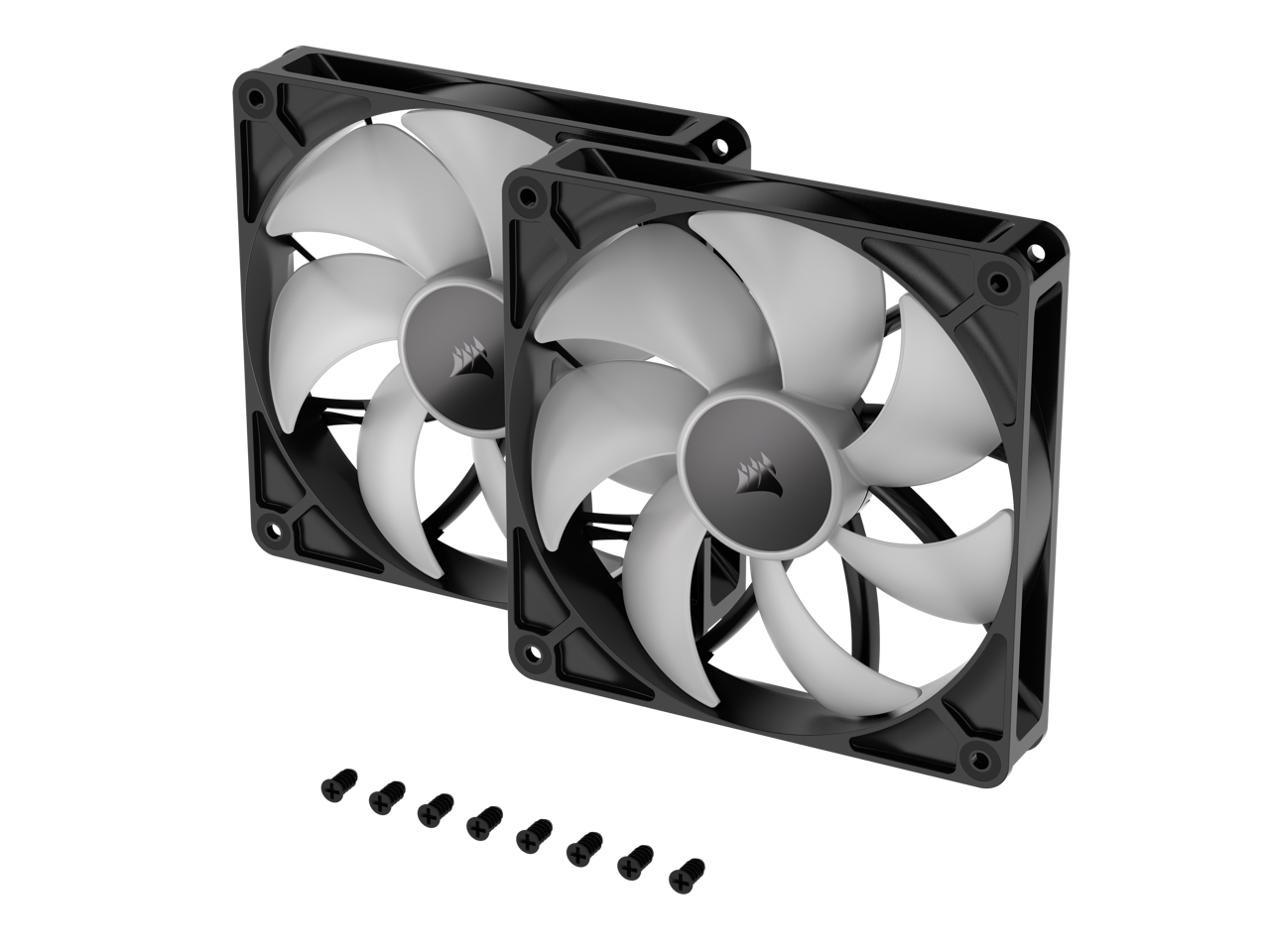 Alt View 1. CORSAIR - CORSAIR RS140 ARGB PWM 140mm Fans - Dual Pack, Daisy-Chain, AirGuide, Magnetic Bearing - RGB.
