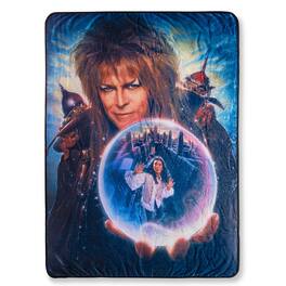 Surreal Entertainment - Labyrinth Movie Poster Fleece Throw Blanket | 45 x 60 Inches - Blue/White