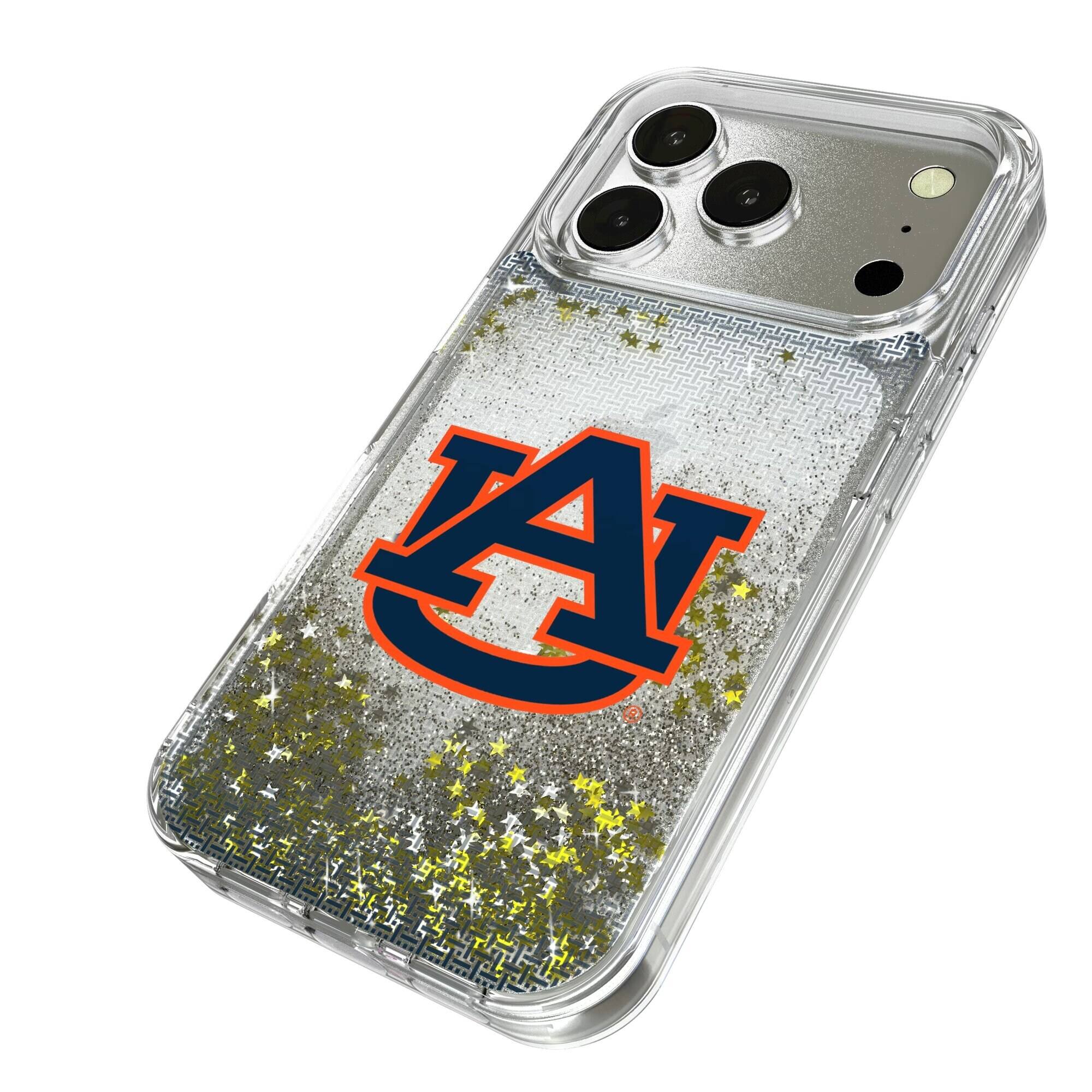 Alt View 1. Keyscaper - Auburn Tigers Linen Logo iPhone Glitter Case - 14 Pro Max - Multicolor.