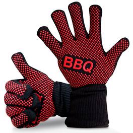 NutriChef - BBQ Gloves – 1472°F Heat Resistant Mitts with Silicone Grip for Grilling, Cooking & More