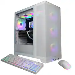 CyberPowerPC - Gaming Desktop - AMD Ryzen 9 9900X - NVIDIA GeForce RTX 5080 16GB - 32GB DDR5 - 2TB PCIe 4.0 SSD - White