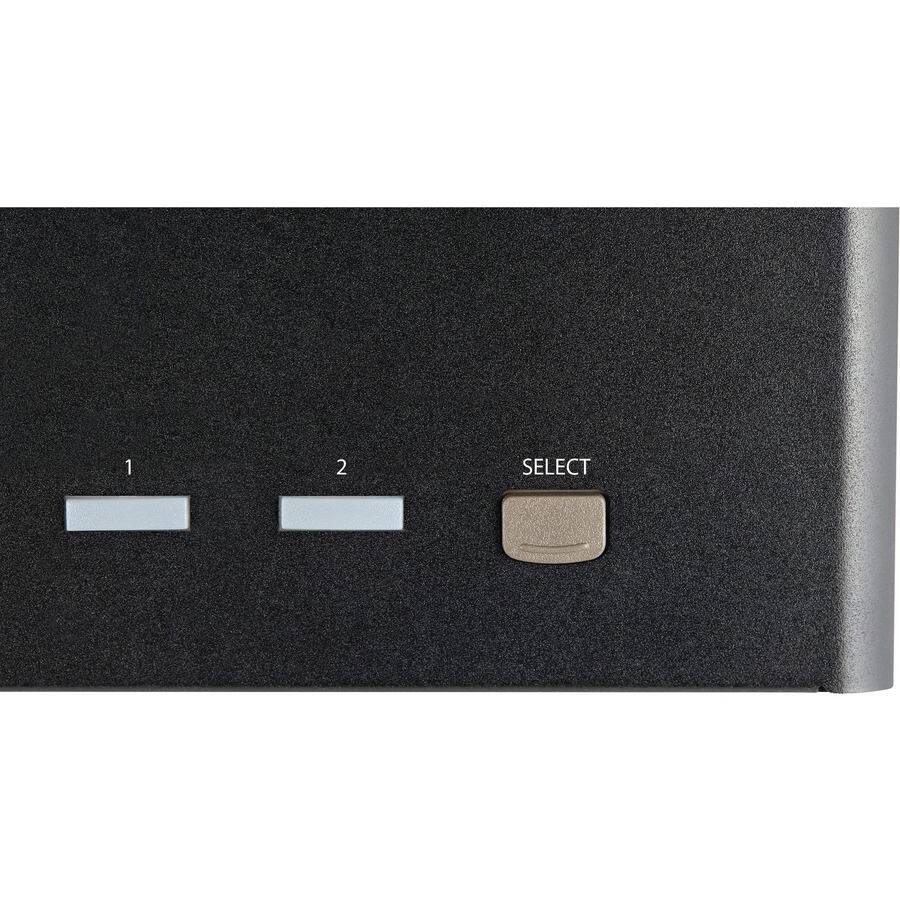 Alt View 2. Startech - 2 Port Triple Monitor DisplayPort KVM Switch 4K 60Hz UHD HDR - Black.