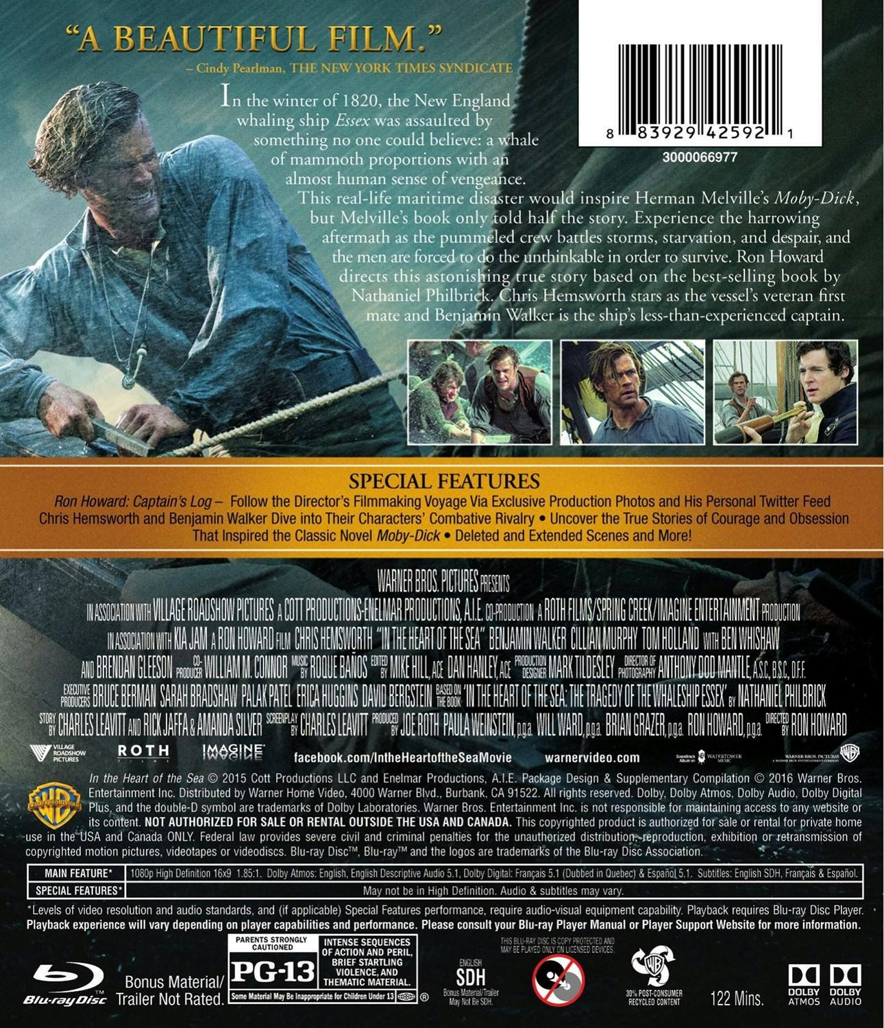 Back. In the Heart of the Sea [Blu-ray].