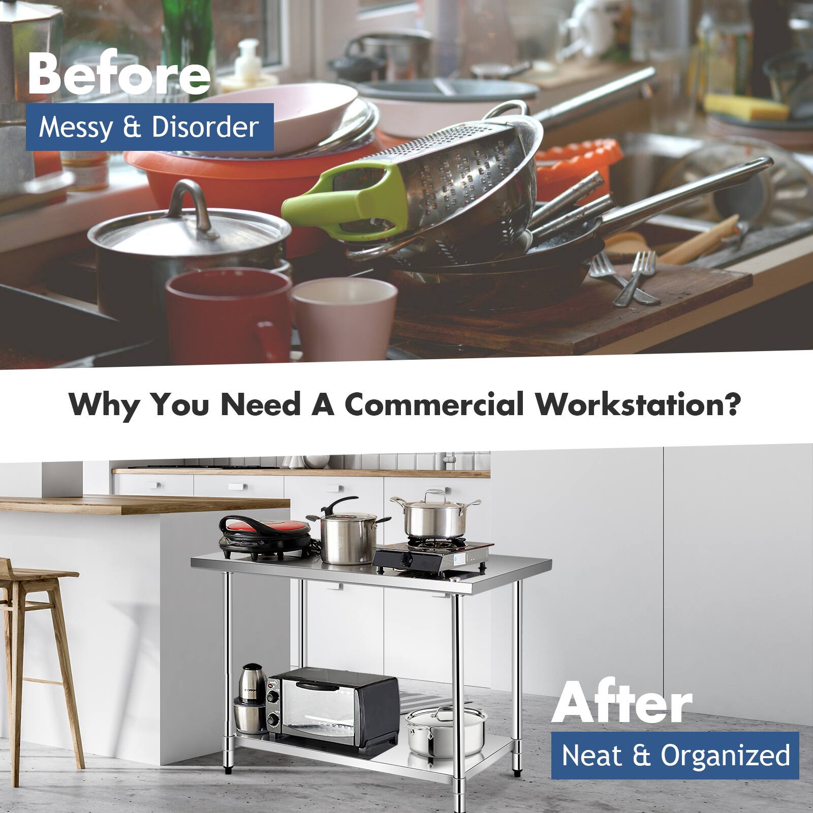 Before  
Messy & Disorder  

Why You Need A Commercial Workstation?  

After  
Neat & Organized
