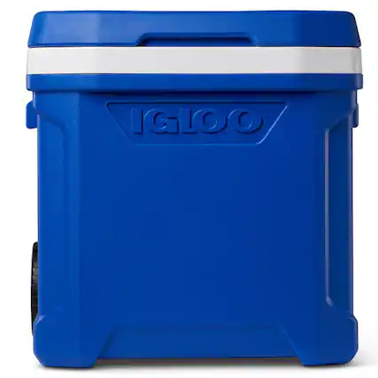 Front. Igloo - IGLOO Profile II 60 QT Roller Cooler, Majestic Blue - Majestic Blue.