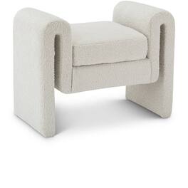 Meridian Furniture - Stylus Cream Boucle Fabric Bench - Beige