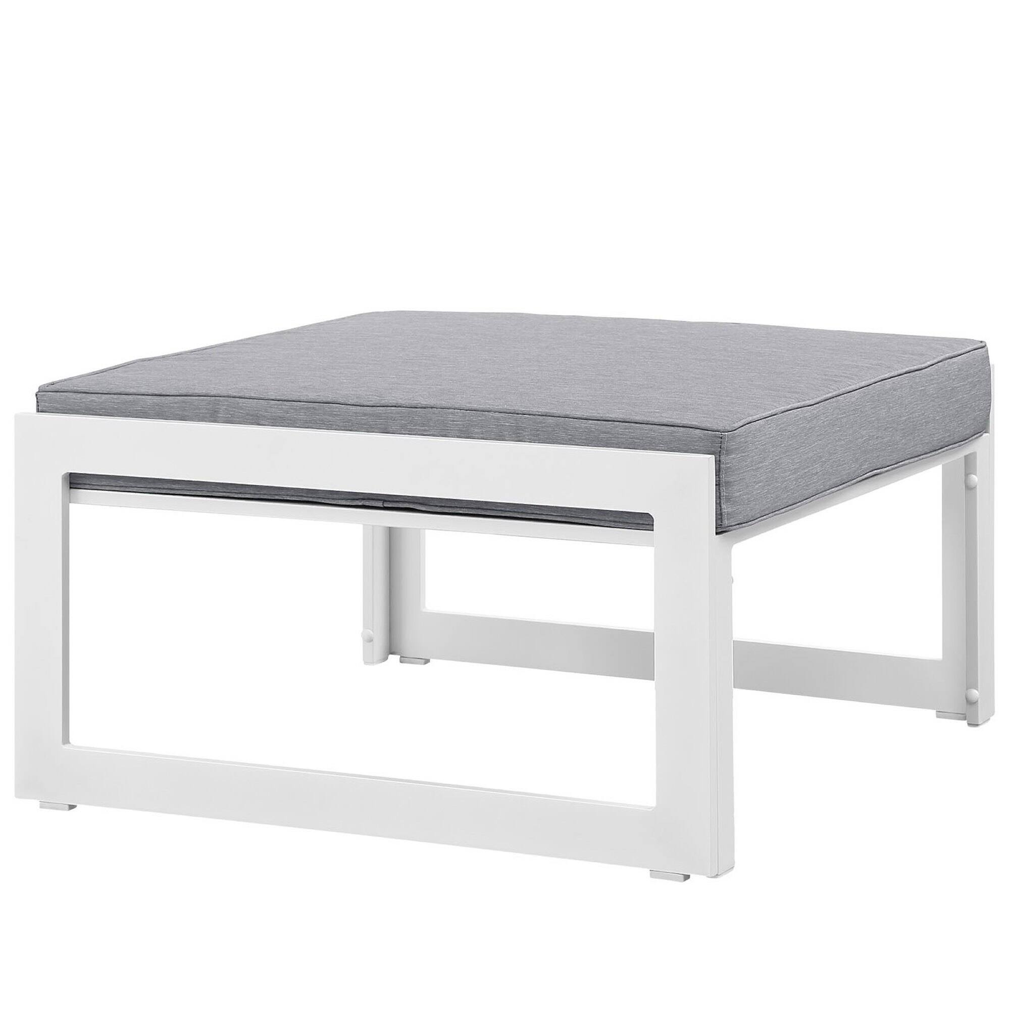 Angle. Modway - Fortuna Outdoor Patio Ottoman by Modway - White Gray.