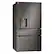 Angle. LG - Standard-Depth MAX 28.6 Cu. Ft. 4-Door French Door Smart Refrigerator with Full-Convert Drawer - Black Stainless Steel.