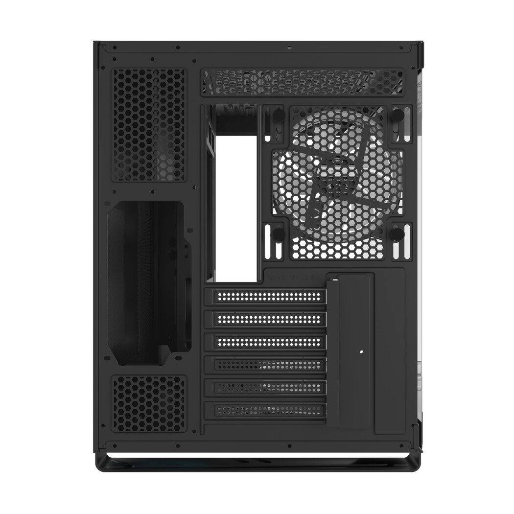 Alt View 4. PCCOOLER - C3T500 ARGB BK PC Case, Dual-Chamber Mid-Tower ATX Case, Desktop Computer Case w/ 6 ARGB Fans Pre-installed w/ Fan Hub - Black.