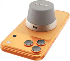 Front. Momax - 1-Vibe Go Magnetic Portable True Wireless Speaker - Mini Waterproof Shower Speaker with Bass, Titanium - Titanium.