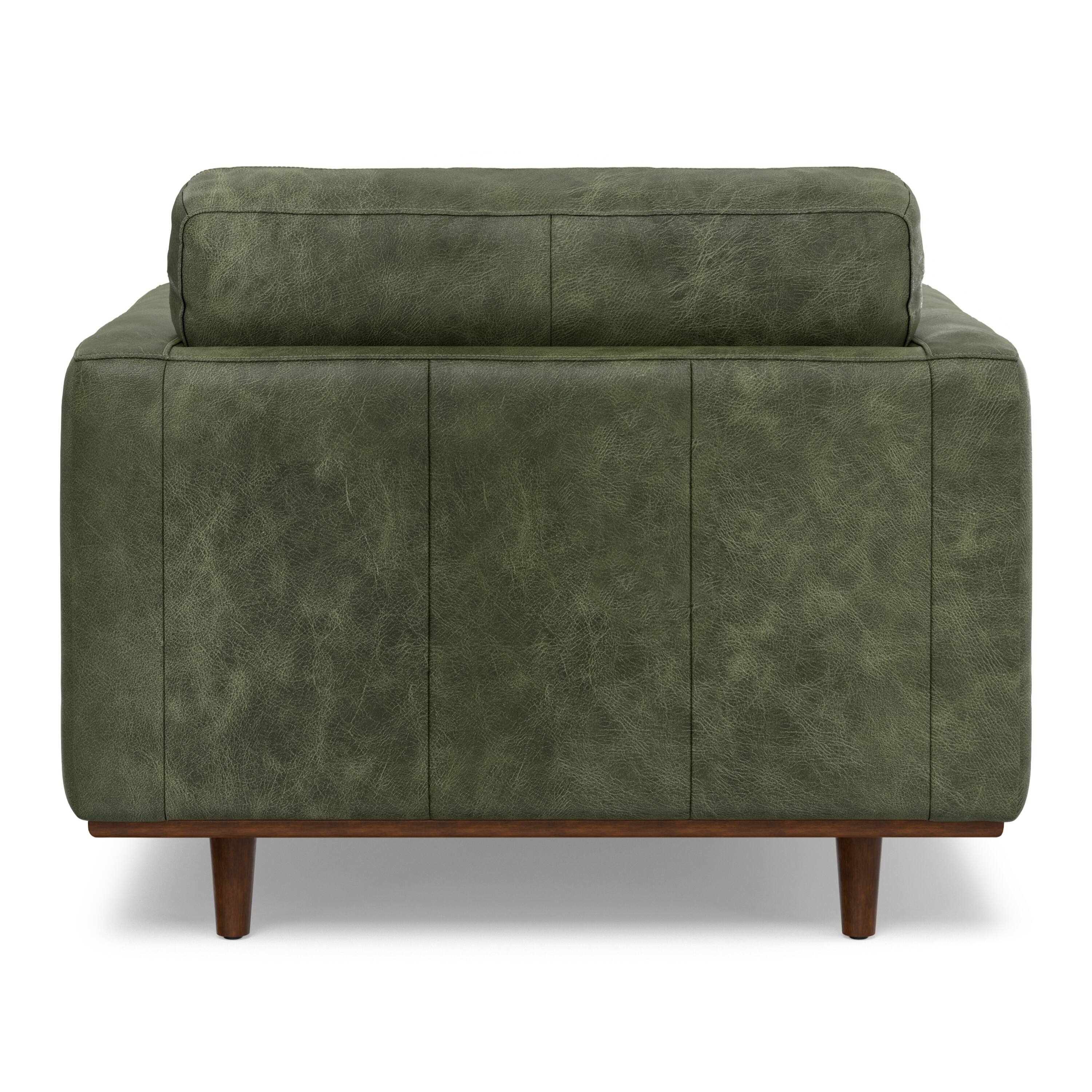 Back. Simpli Home - Morrison 42 inch Wide Mid-Century Modern Arm Chair in Moss Green - Moss Green.