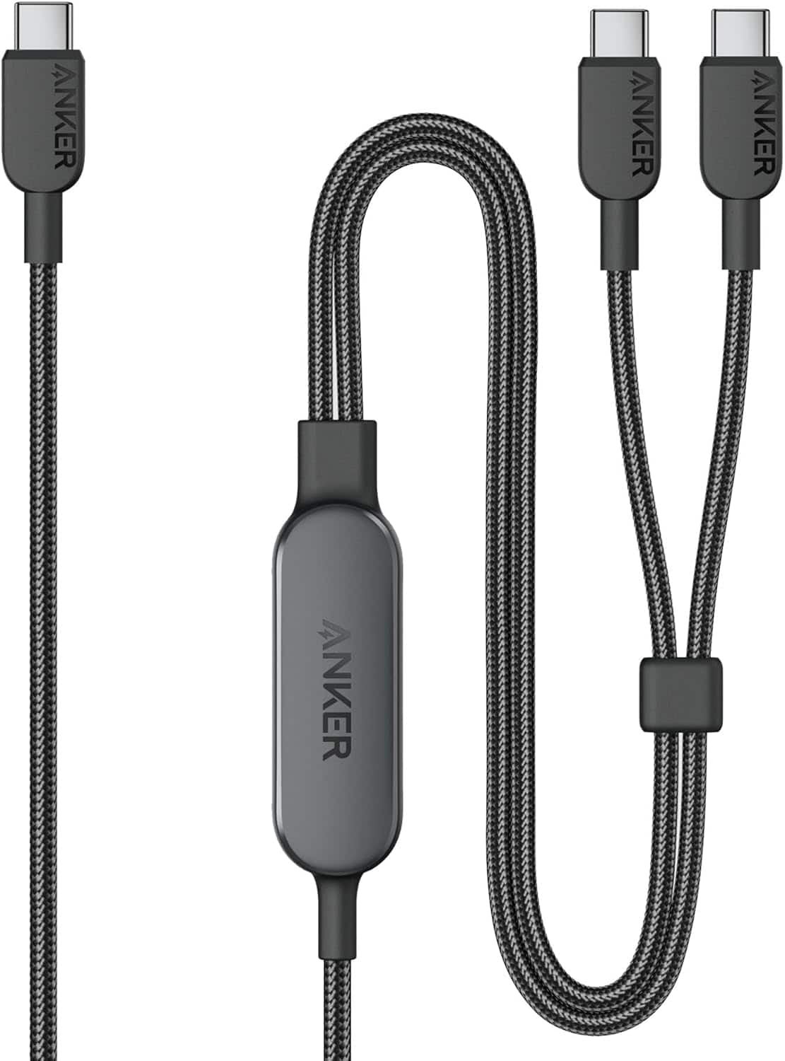 Anker - Cable,6FT 2-in-1 USB C to USB C Cable - Black