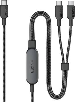Anker - Cable,6FT 2-in-1 USB C to USB C Cable - Black