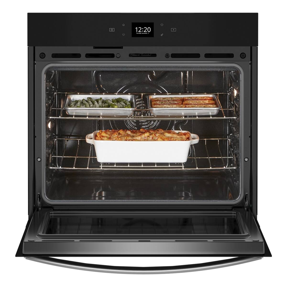 Angle. Whirlpool - Whirlpool - 5.0 Cu. Ft. Single Wall Oven with Air Fry When Connected .- Fingerprint Resistant Stainless Steel - Fingerprint Resistant Stainless Steel.