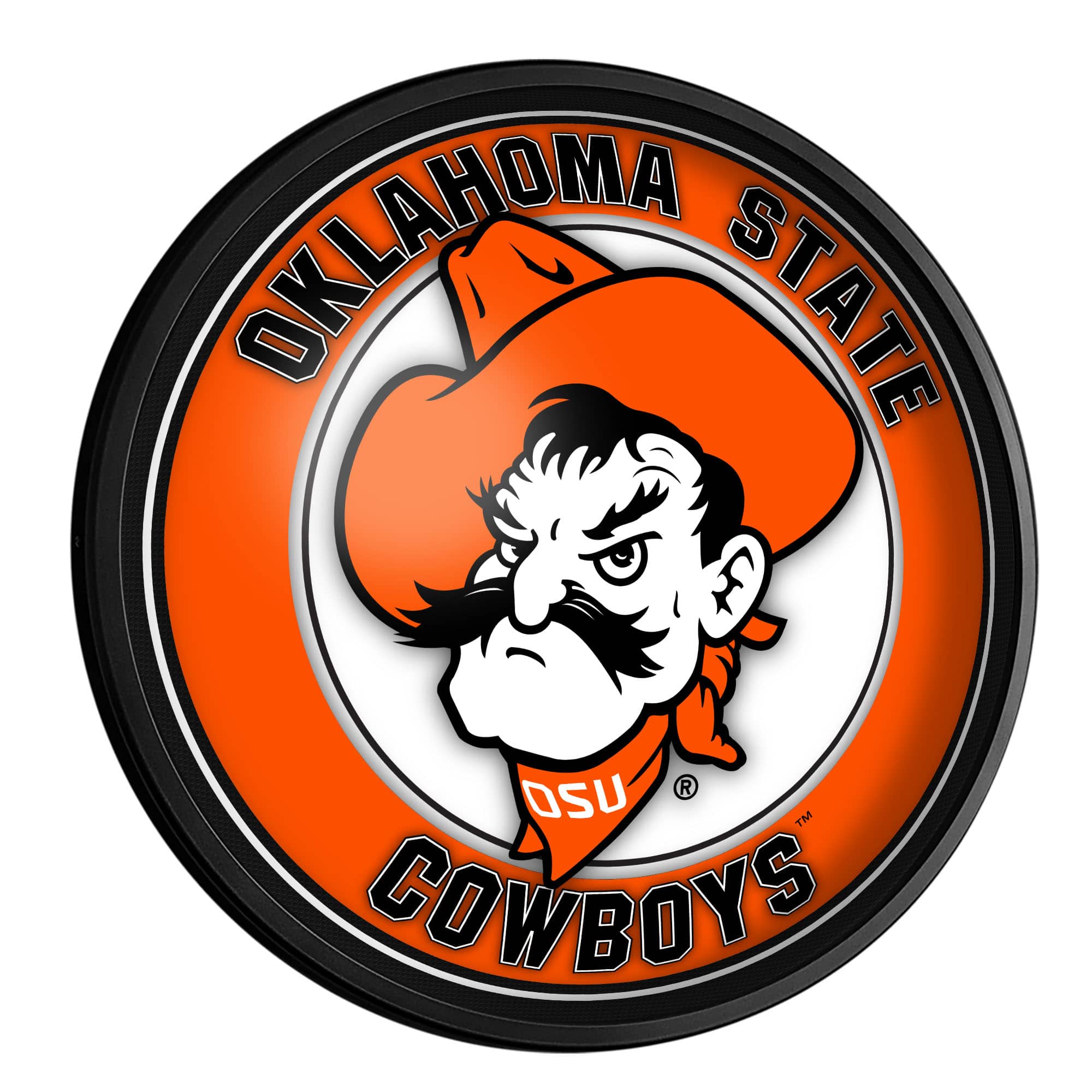 The Fan-Brand - Oklahoma State Cowboys 18'' Round Slimline Illuminated Wall Sign - Multicolor