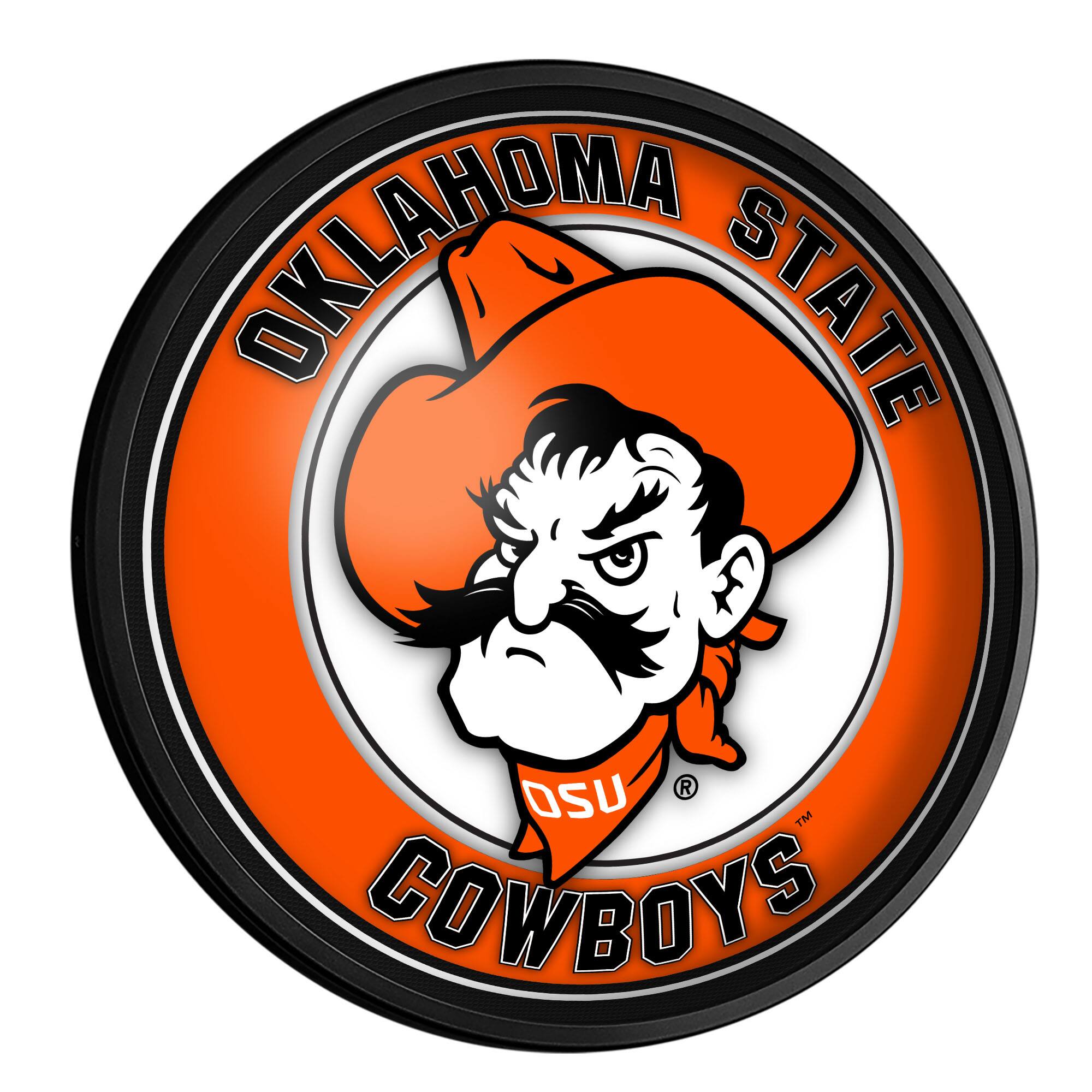 Oklahoma State Cowboys 18'' Round Slimline Illuminated Wall Sign