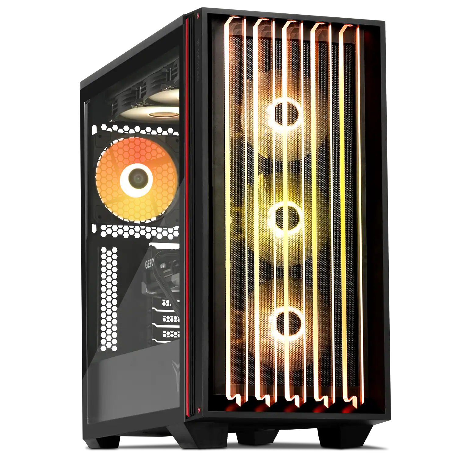 YEYIAN - Gaming PC. AMD Ryzen 7 9800X3D, RTX 5090 32GB GDDR7, 360mm AIO, 2TB, 32GB, 1000W PLATINUM. YPA-MS980DC-5901U - Black