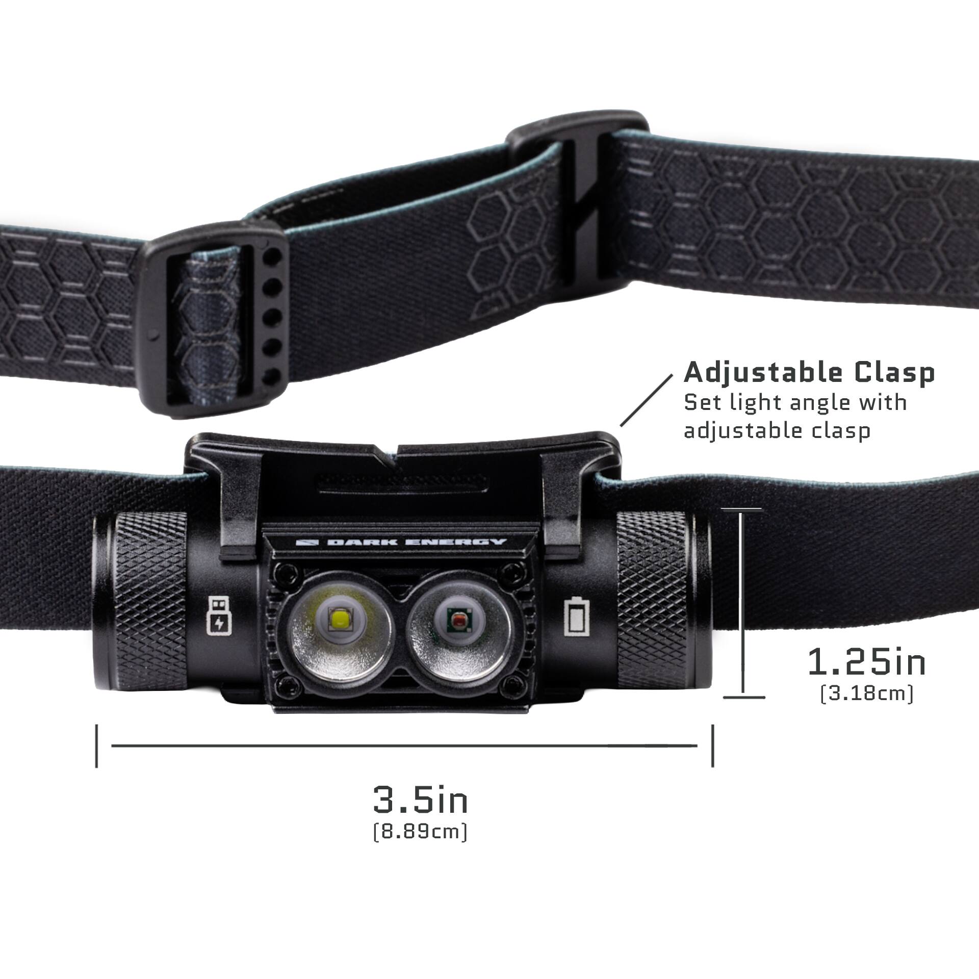 Adjustable Clasp Set light angle with adjustable clasp 4 - DARK ENERGY ao 3.  
3.5in (8.89cm)  
1.25in (3.18cm)