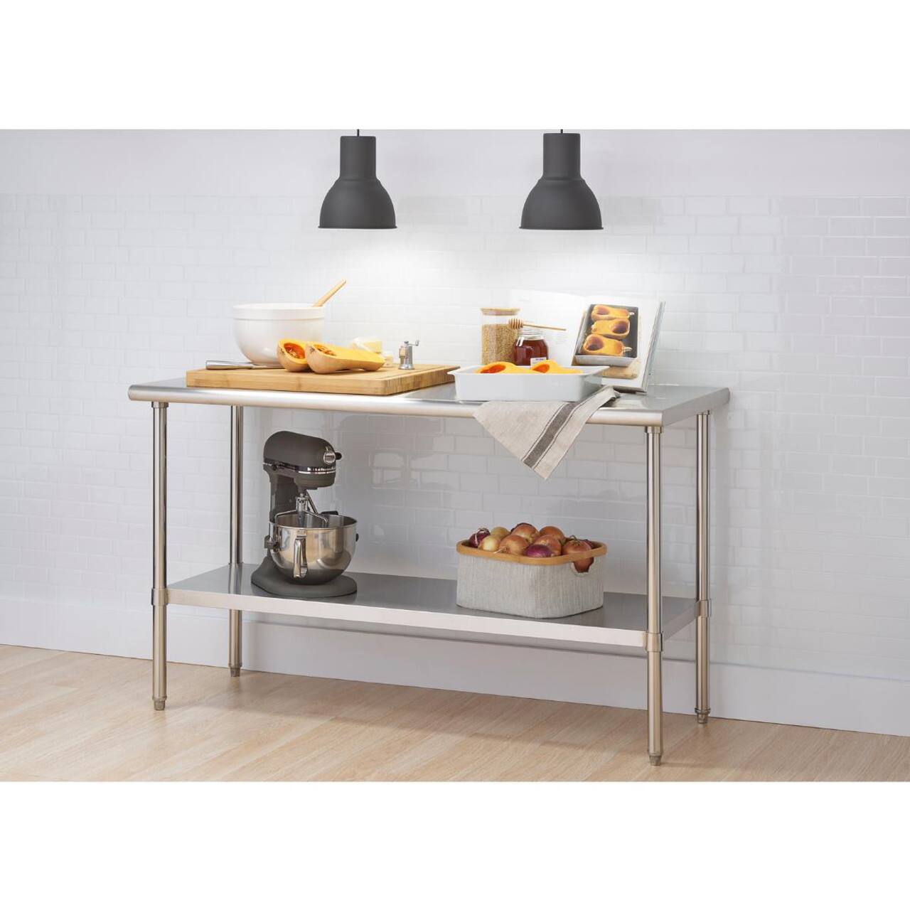 Angle. TRINITY - TRINITY EcoStorage® | 60x24x35 | Stainless Steel Workbench | NSF - Stainless Steel.