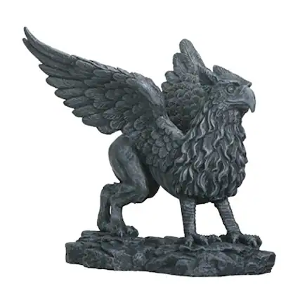 Front. Pacific Trading - Standing Griffin with Open Wings Statue Figurine Mythical Fantasy 5.25 inch - Grey.