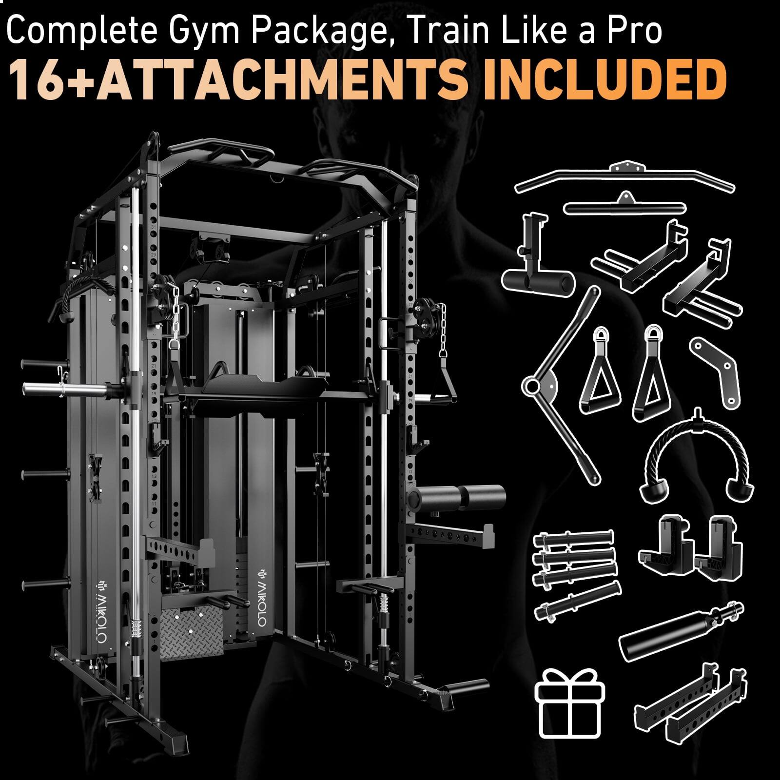 Complete Gym Package, Train Like a Pro  
16+ ATTACHMENTS INCLUDED