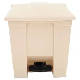 RubberMaid - Indoor Utility Step-On Waste Container, 8 gal, Plastic, Beige