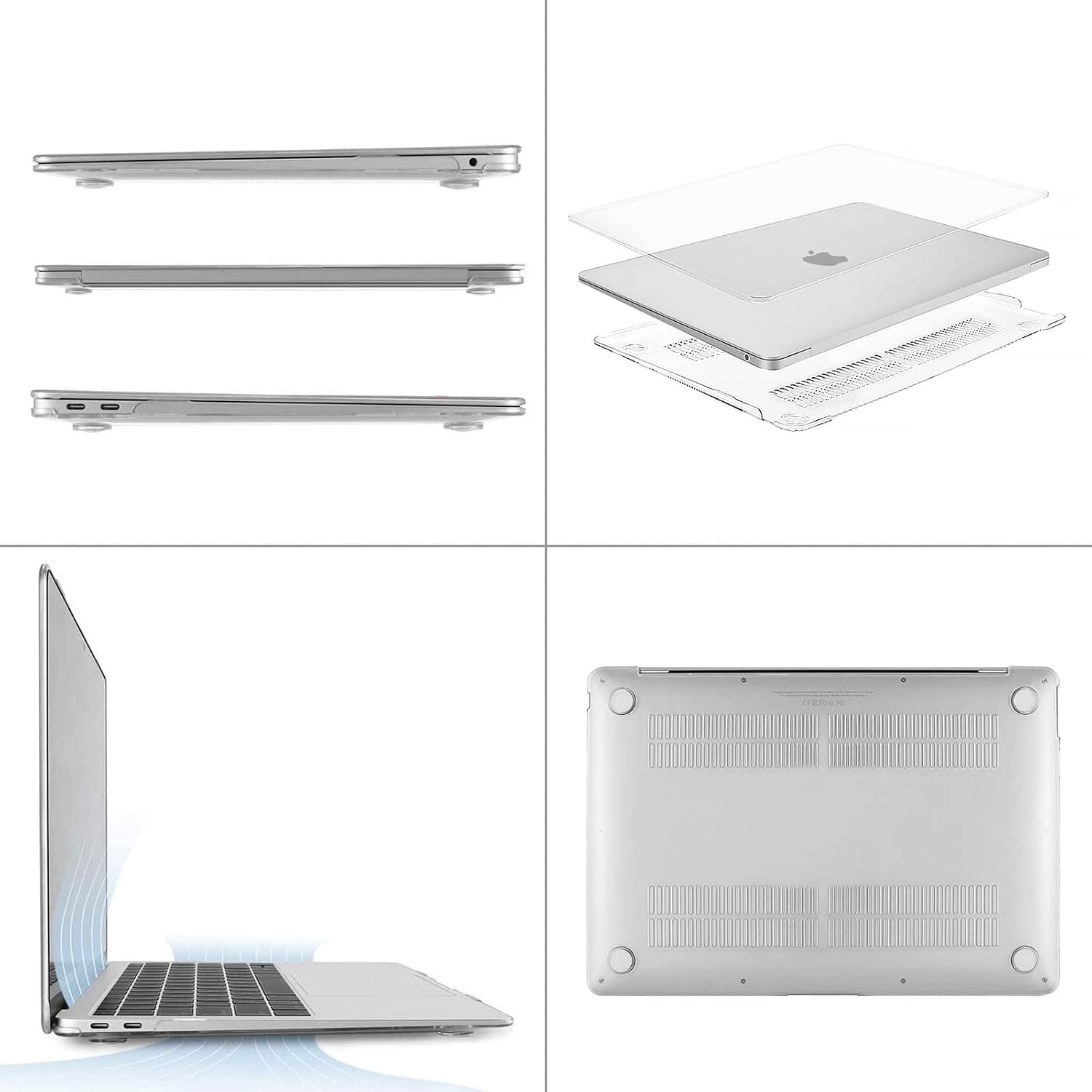 Alt View 1. mosiso - Case for MacBook Air 13 inch Case 2020 2019 2018 Release M1 A2337 A2179 A1932 with Touch ID with Keyboard Cover - Crystal Clear.