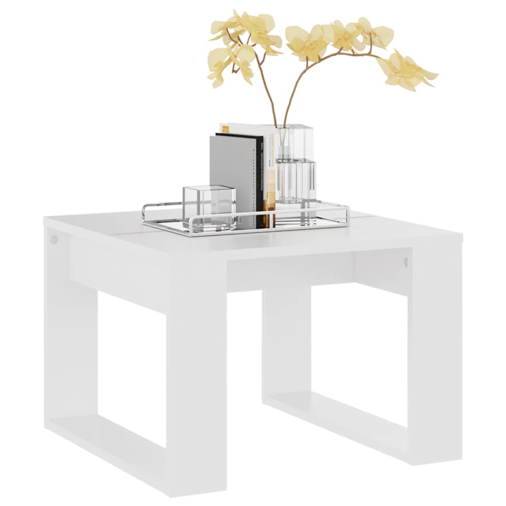 Alt View 3. Boyel Living - 19.7 x 19.7 x 13.8 in. Coffee Table Square Engineered Wood Simple Side Table in White - White.