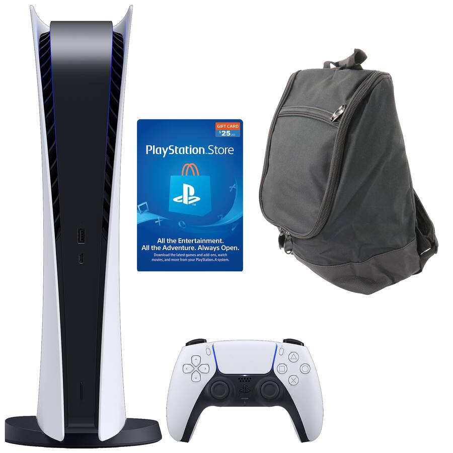 SONY - PlayStation5 Amazonオリジナルバッグ付き PlayStation 5 Digital Console with 25 PSN Card and Carry Bag