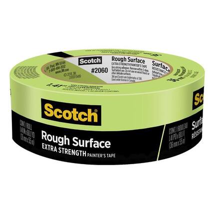 Scotch Rough Surface
Extra Strength Painter's Tape
#2060
St. Paul, MN 55144
1-800-494-3552
www.3M.com
Very strong adhesive. Remove within 5 days.
Test before use. Do not use on wood floors or other delicate surfaces.
Adhesive is a trademark of 3M. Scotch is a trademark of 3M.
Used under license in Canada.
CONT. 1 ROLL
1.41 IN x 60.1 YD
(36 mm x 55 m)
Rough Surface
Extra Strength Painter's Tape
Resistance
55