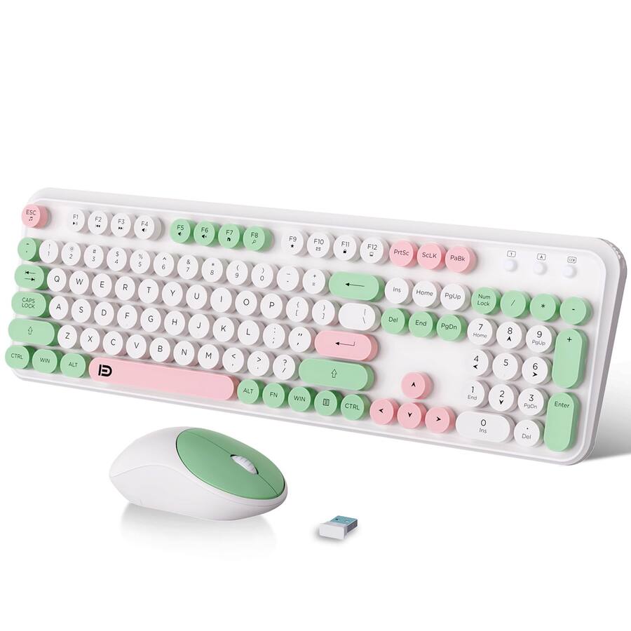 Cottage Core Computer Mouse COTTAGE And Mouse Combo 2 Full sized Cute Colorful With 104 Round Keys ...