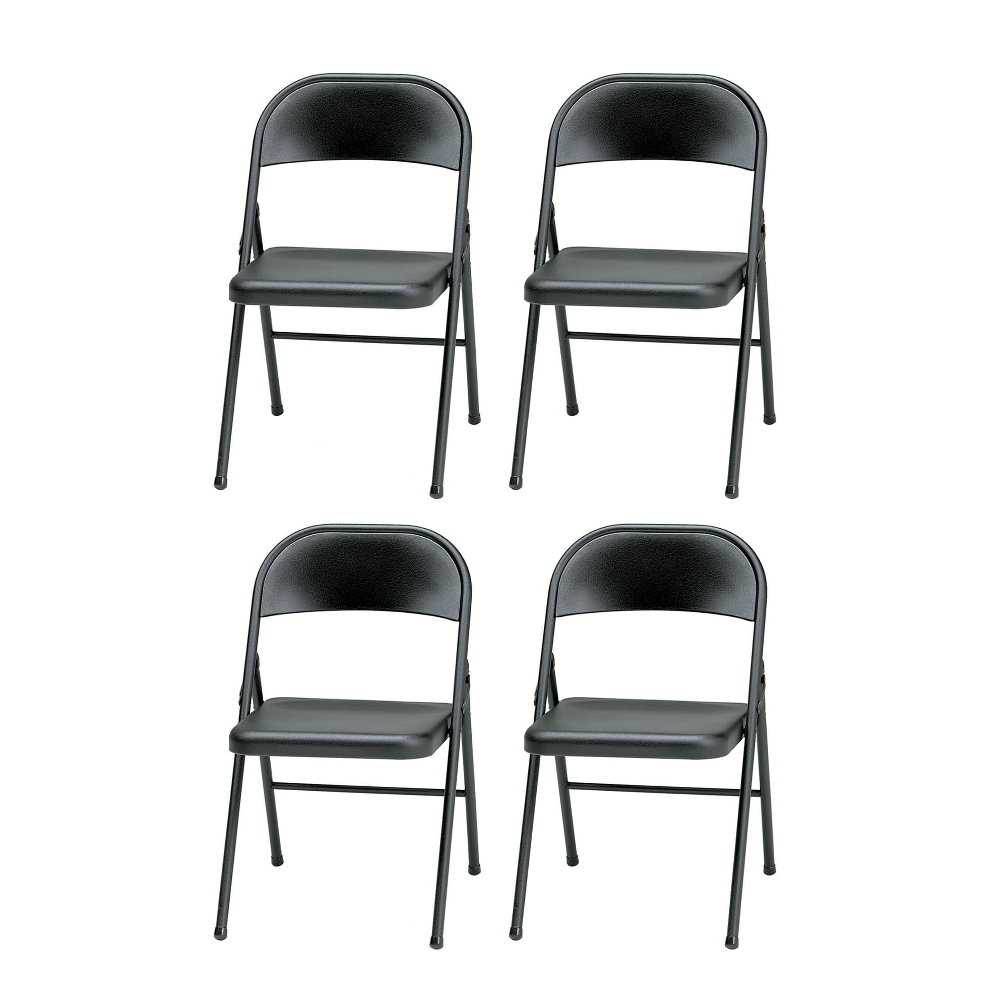 MECO - Sudden Comfort All Steel Indoor Outdoor Folding Chair Set, (Set of 4) - Black price history on PriceWatchPro