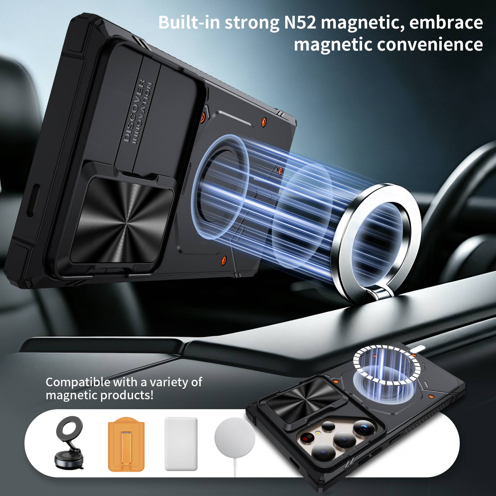 Built-in strong N52 magnetic, embrace magnetic convenience

Compatible with a variety of magnetic products!
