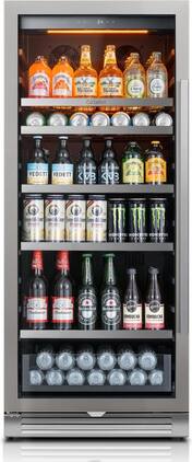 Ca'Lefort - 24 inch 238 Cans Beverage Refrigerators,Freestanding or Built-In Beverage Cooler with 3 Color LED Light for Home,Bar - Stainless Steel