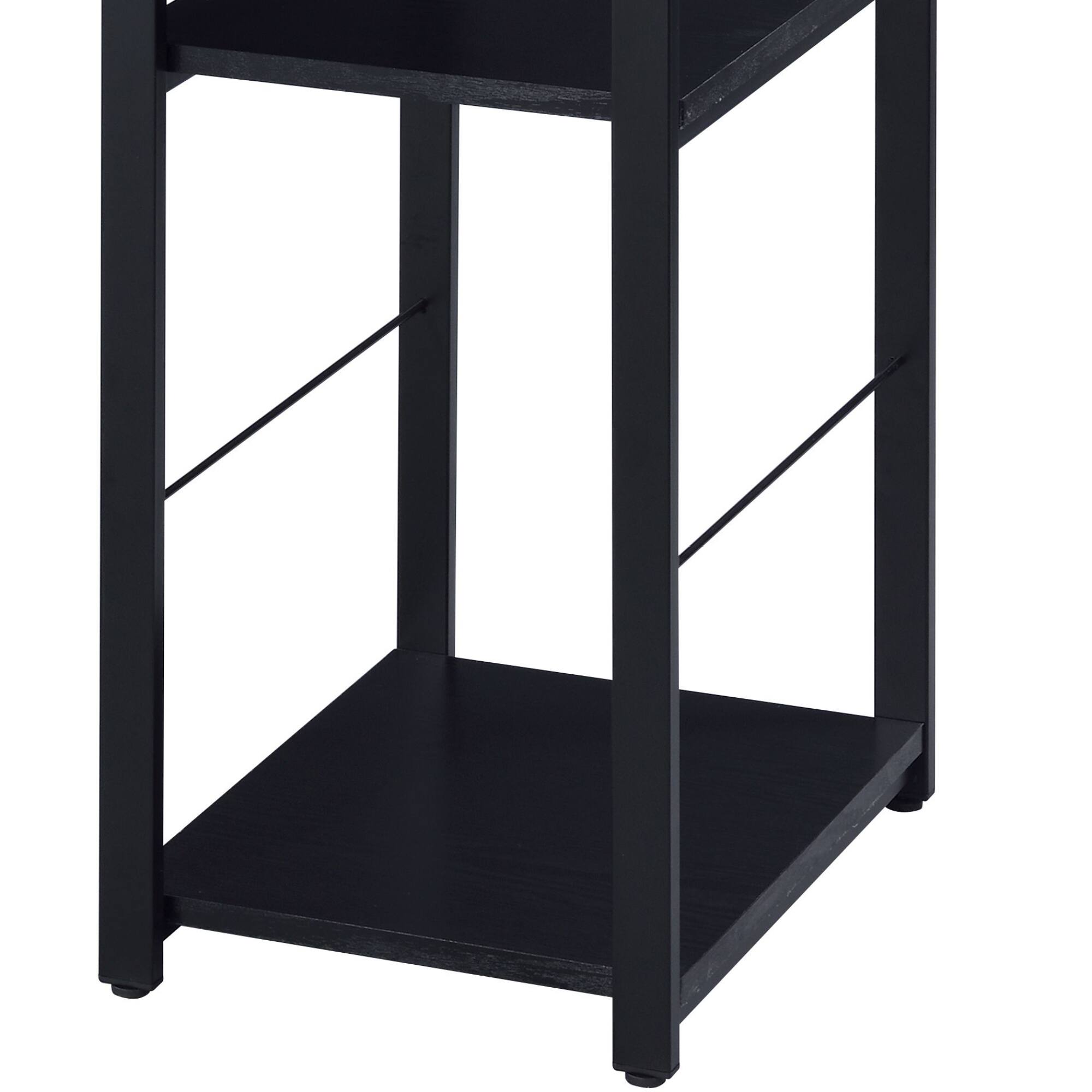 Alt View 1. GOODSILO - Two-Tier Writing Desk with Metal Open Base Design - Black.