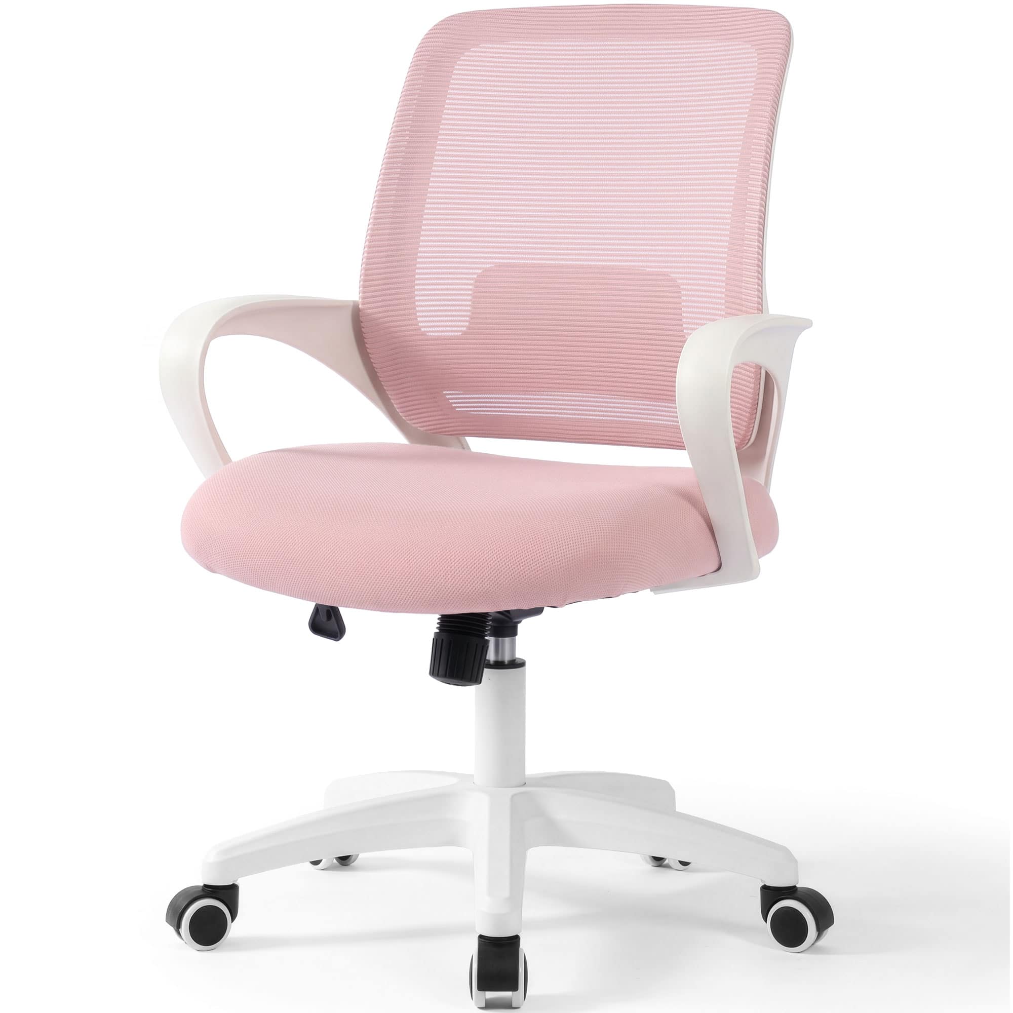 Celtoss - Ergonomic Office Chair, Mesh Desk Chair with Lumbar Support, Mid-Back, Armrests & Swivel Base - Pink