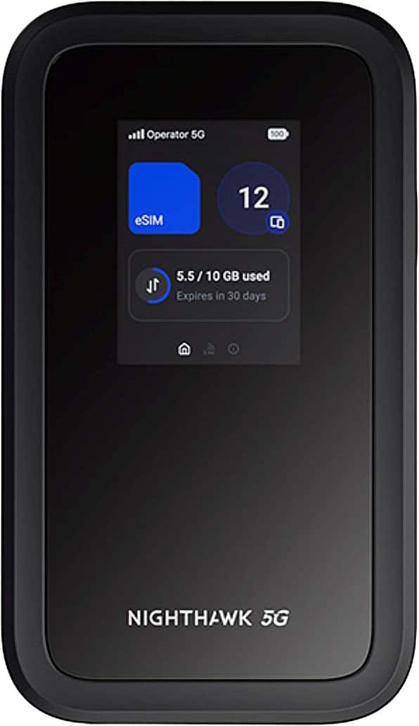 Operator 5G  
eSIM  
12  
5.5 / 10 GB used  
Expires in 30 days  
NIGHTHAWK 5G