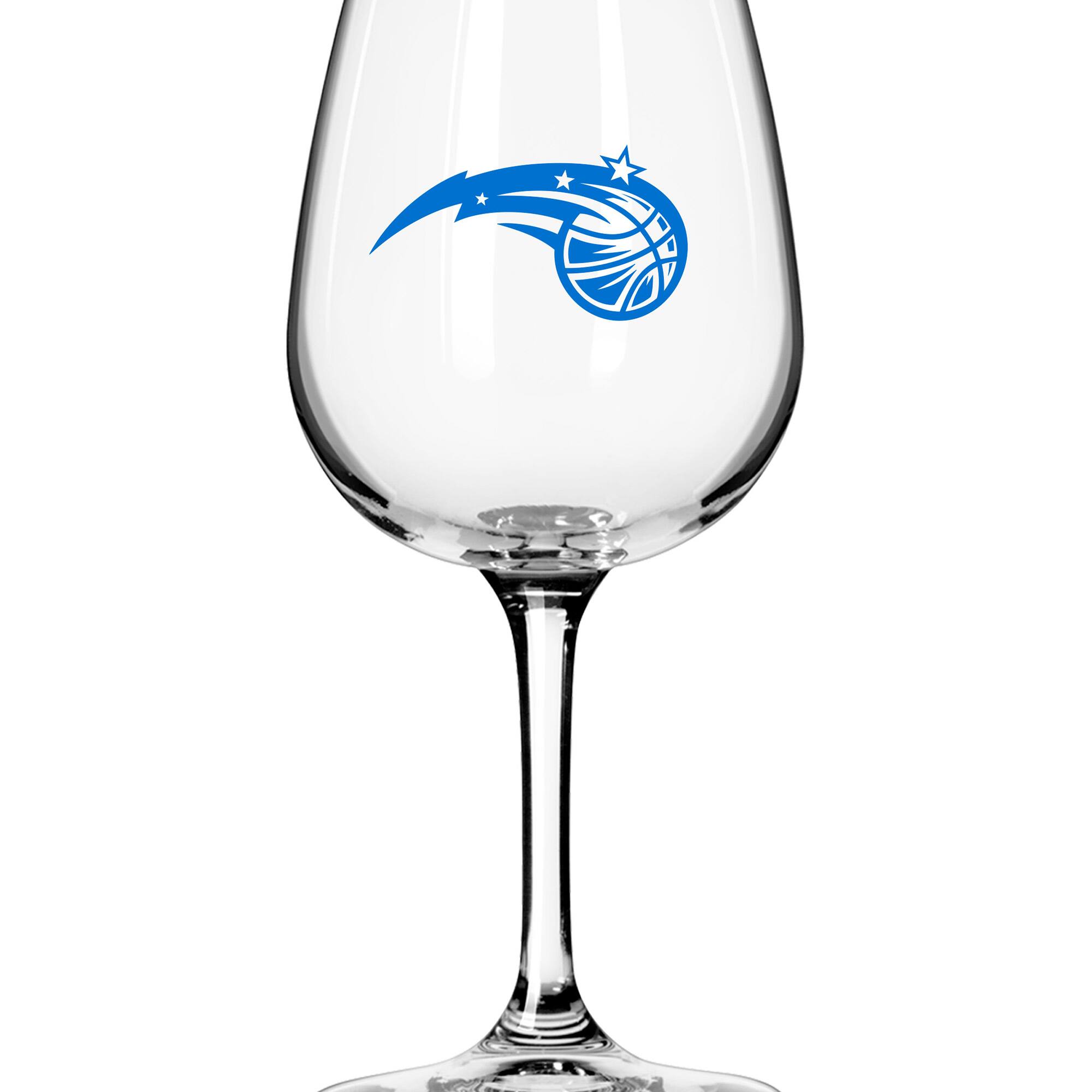 Front. Logo Brands - Orlando Magic Logo 12oz. Stemmed Wine Glass - Multicolor.