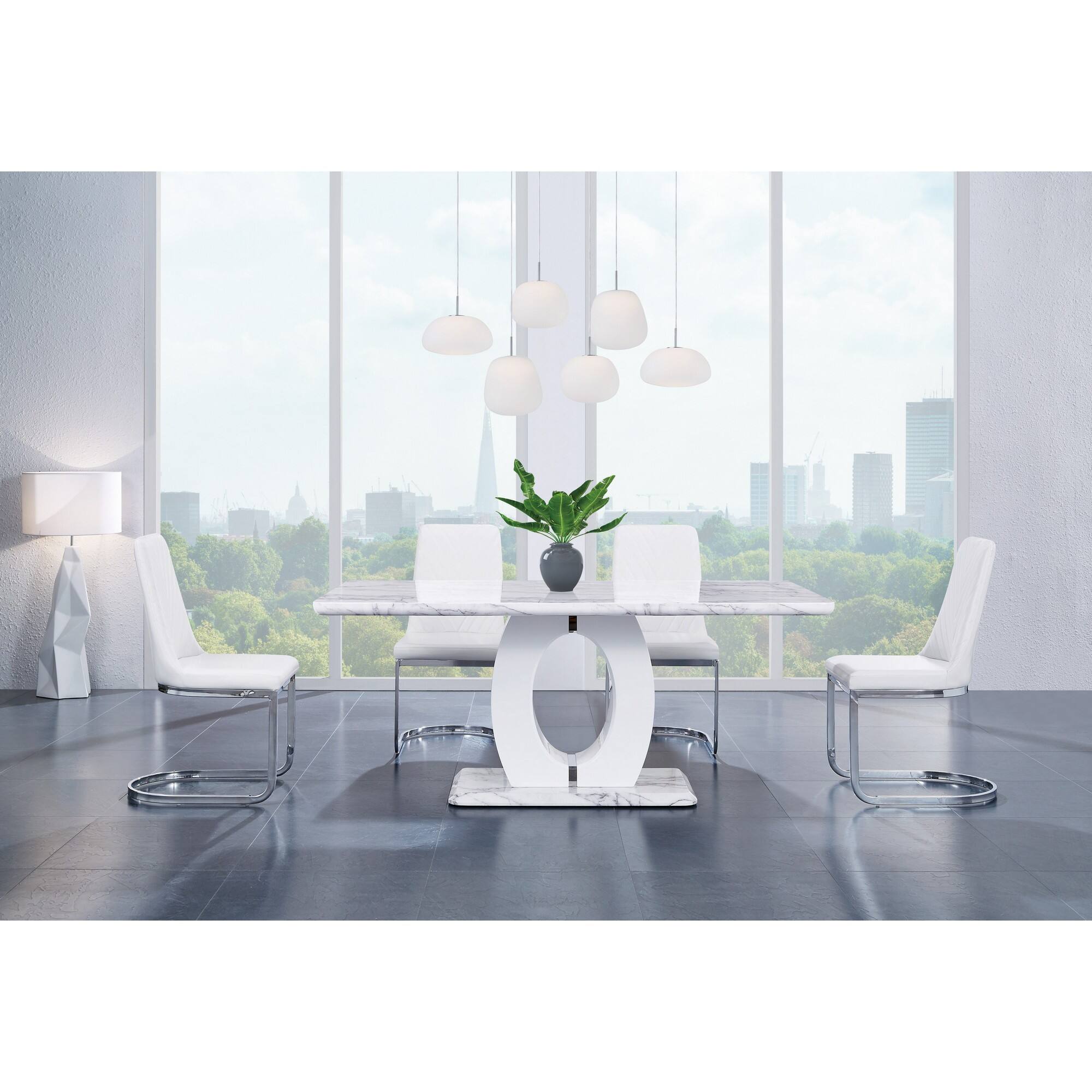 Alt View 2. Hivvago - Hivvago Set of Two Upholstered Dining Side Chairs - White.