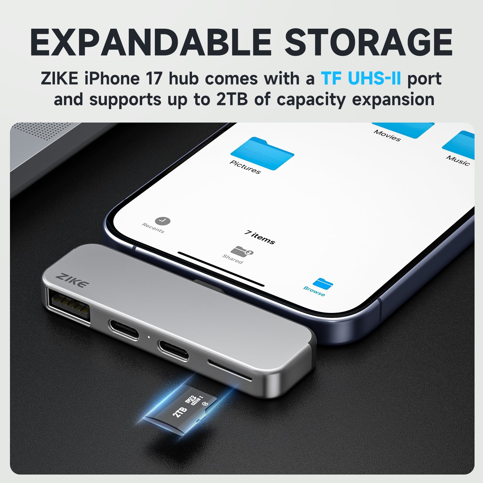 Zike Z806 USB C 4 in 1 USB C Hub, 27W Fast Charging, Dock for