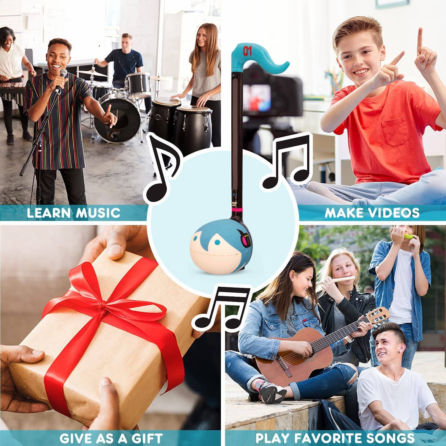 01 LEARN MUSIC  
MAKE VIDEOS  
GIVE AS A GIFT  
PLAY FAVORITE SONGS