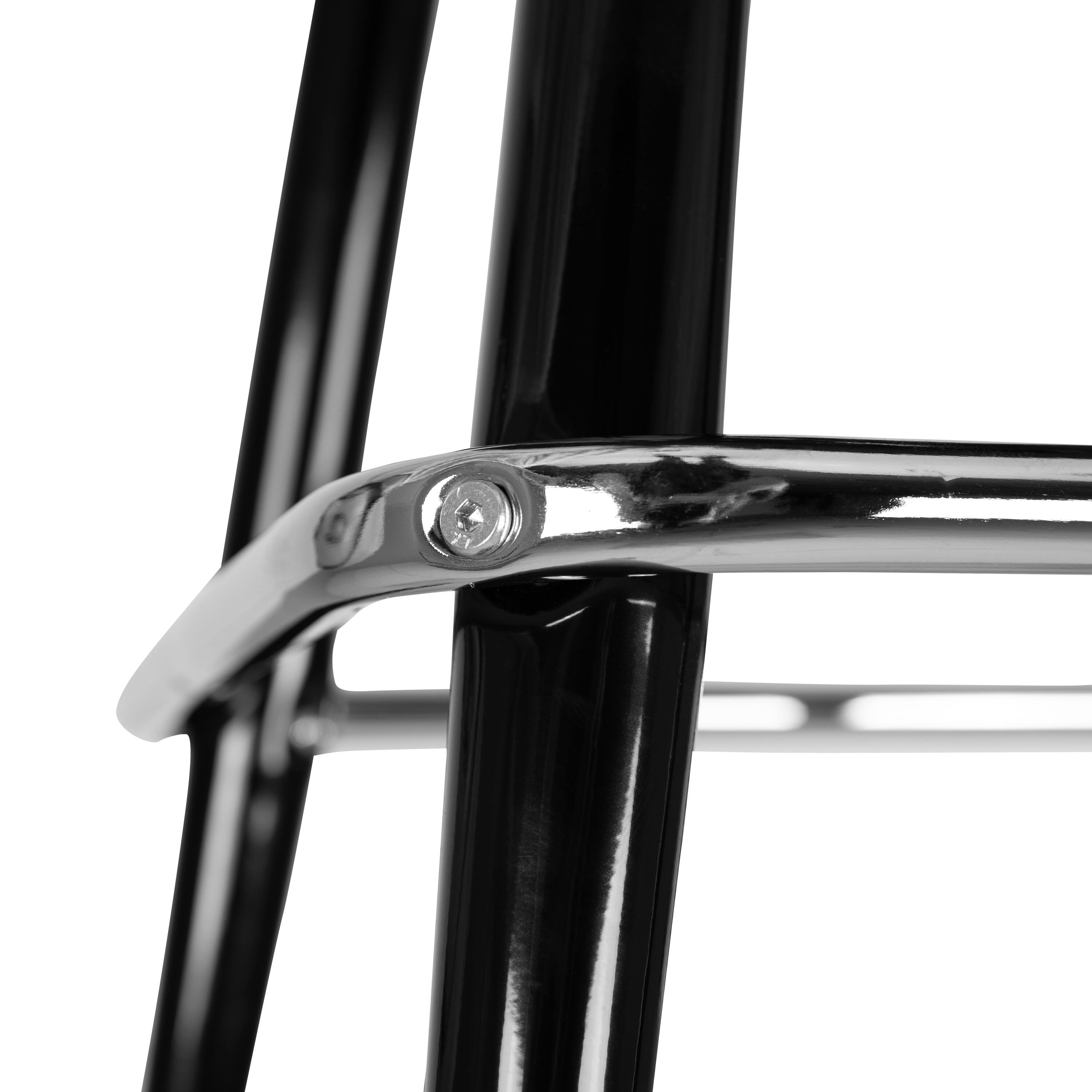Alt View 19. Alamont Home - James Metal Barstool with Swivel Black Vinyl Upholstered Bucket Seat and Footrest - Black.