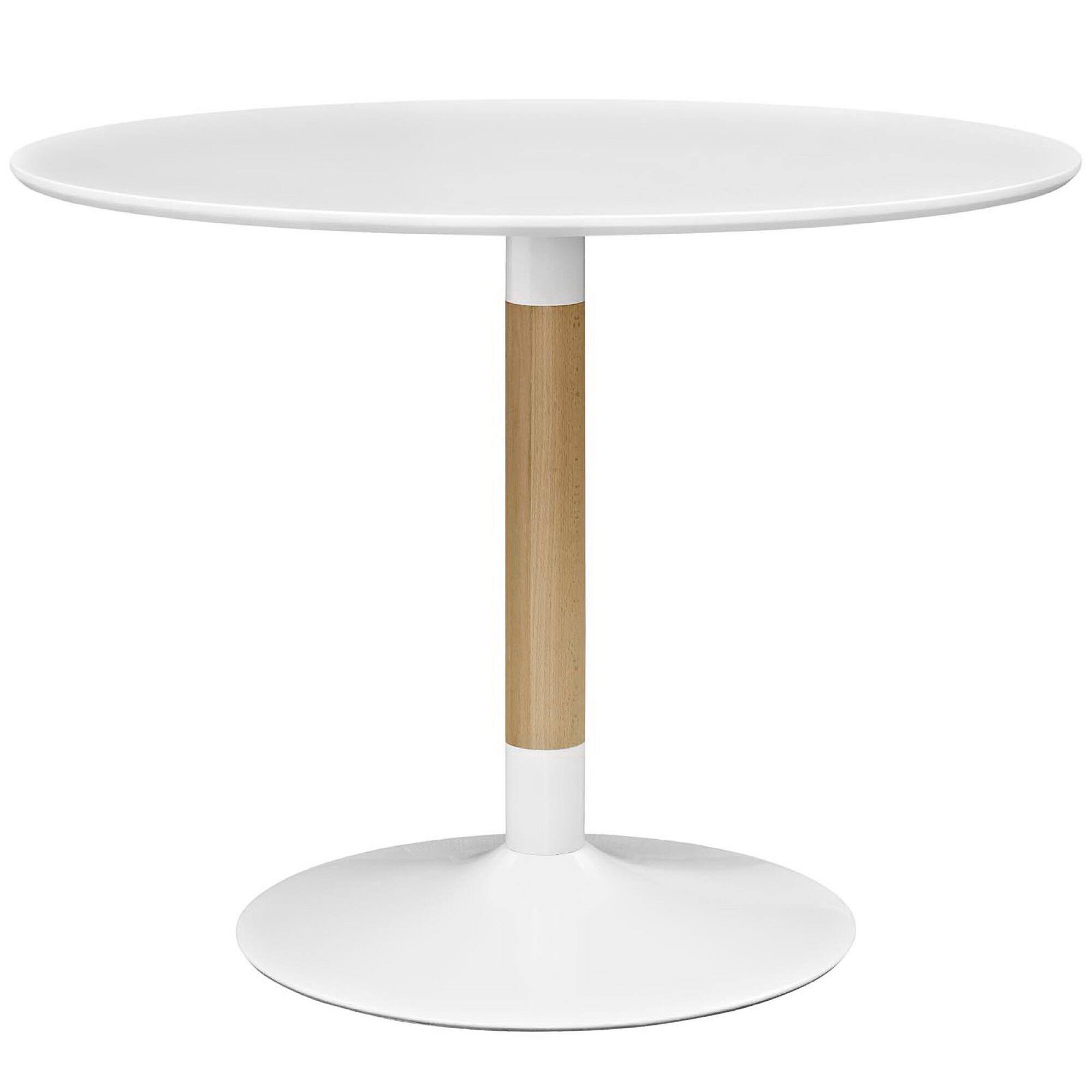 Angle. Modway - Whirl Round Dining Table by Modway - White.