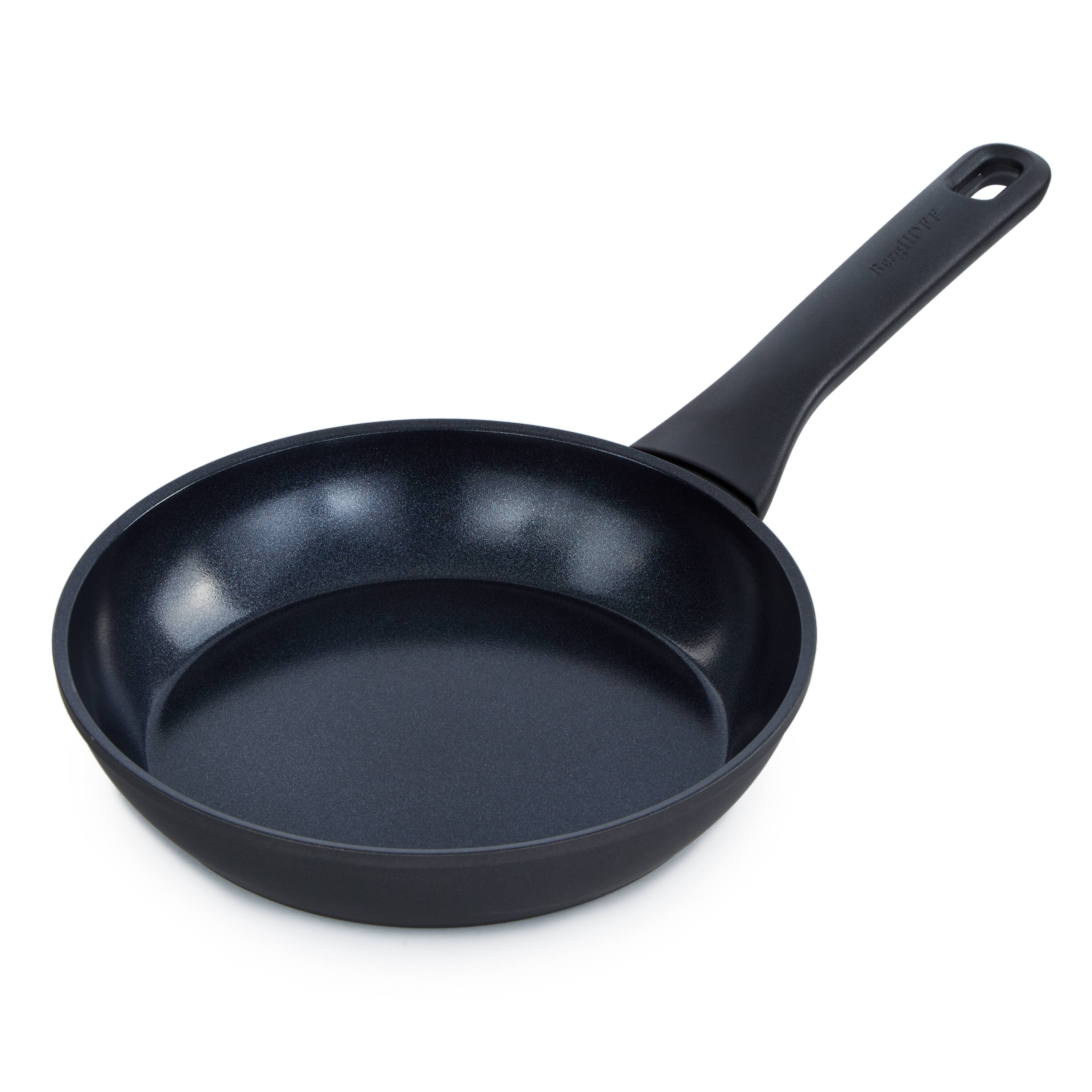 Angle. BergHOFF - BergHOFF DiNA Helix Nonstick Ceramic Frying Pan 8", Recycled Aluminum - Black.