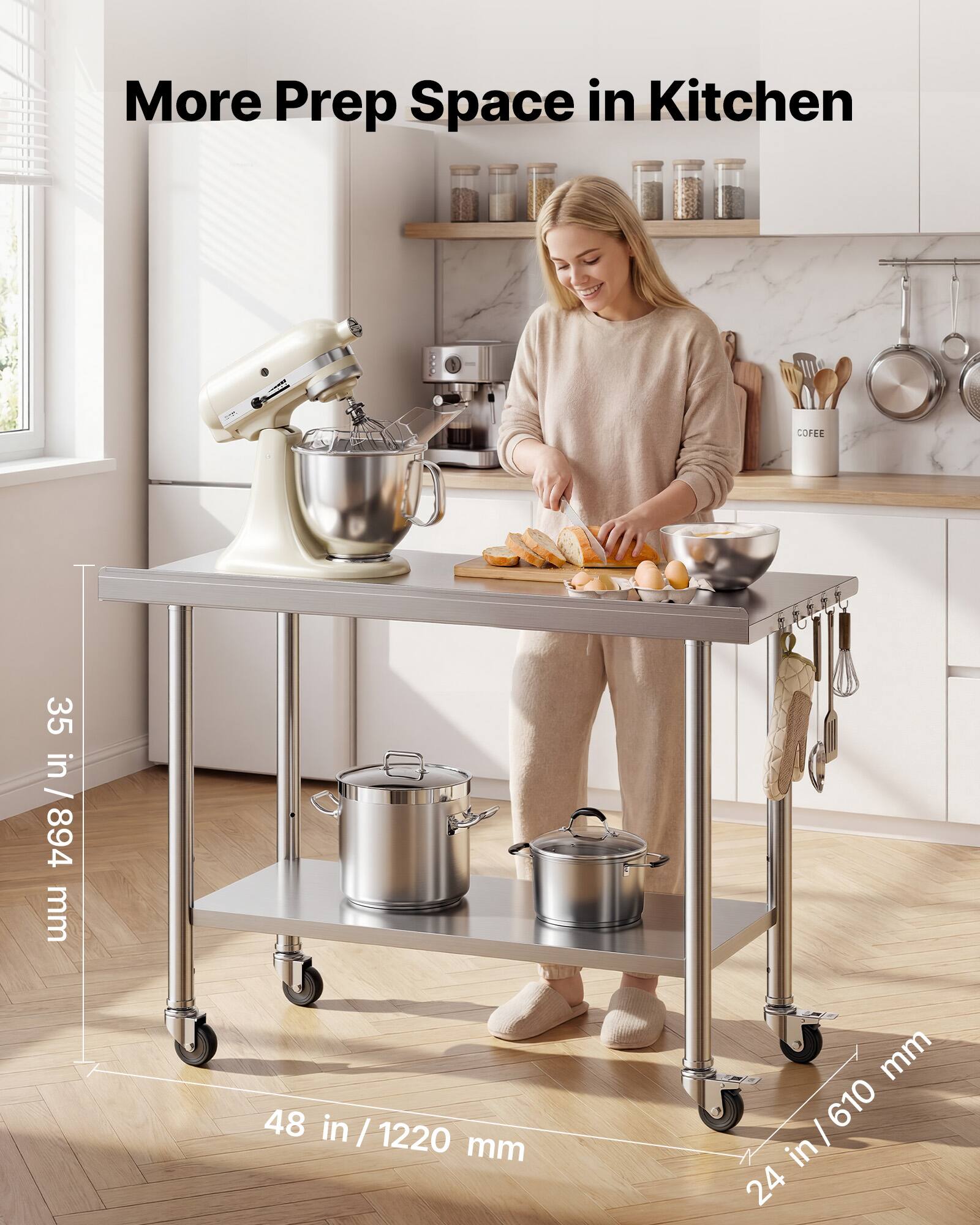 More Prep Space in Kitchen

COFFEE

35 in / 894 mm

48 in / 1220 mm

24 in / 610 mm